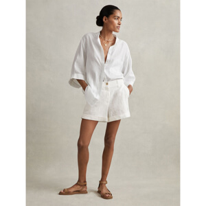 REISS DEMI Linen Garment Dyed Shorts